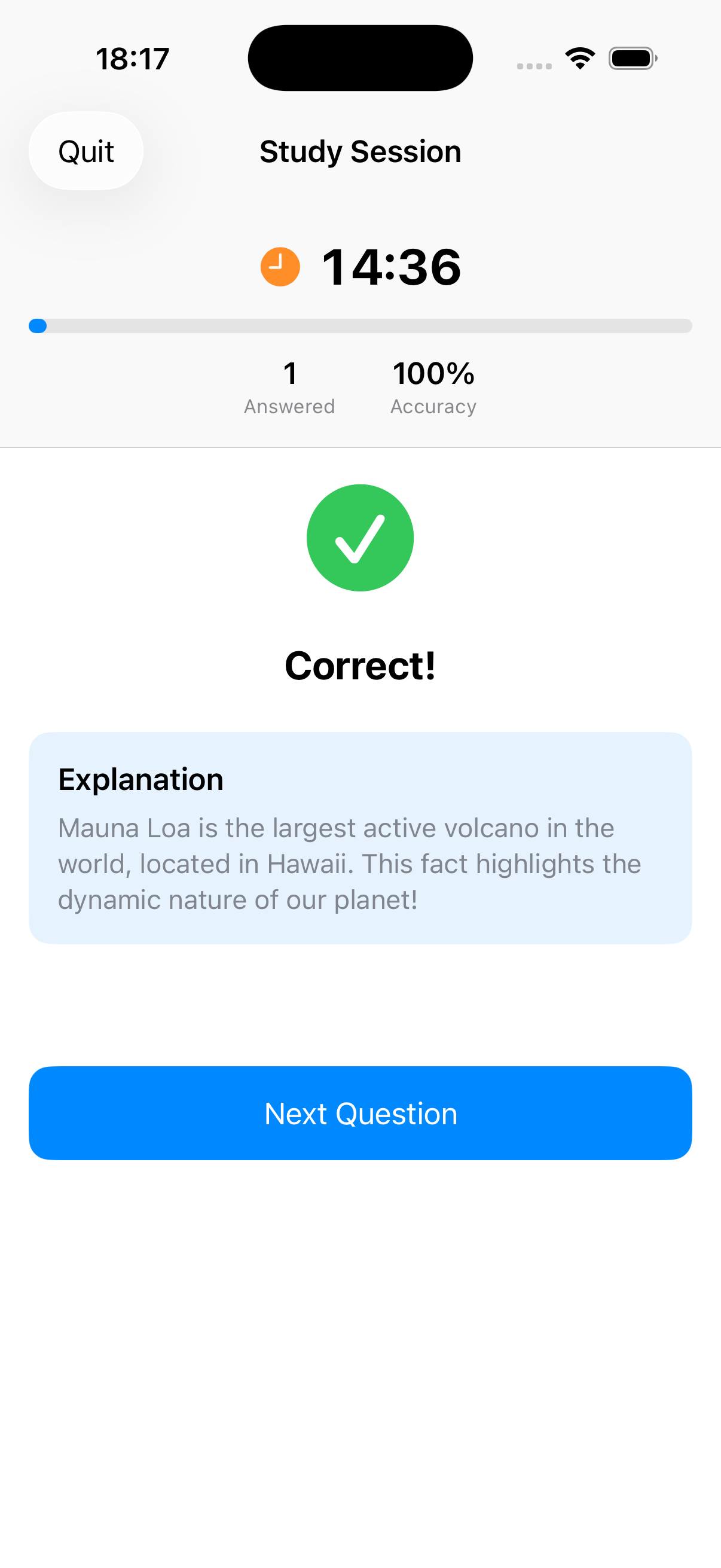Correct answer with explanation